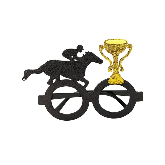 Horse Racing Festival Glasses Festival Party Dressup Photo Props Horse Riding Style Glasses Party Decoration Party Flags 3x5 Outdoor Double Special Event Dresses Women Party Decorations for Women 50th