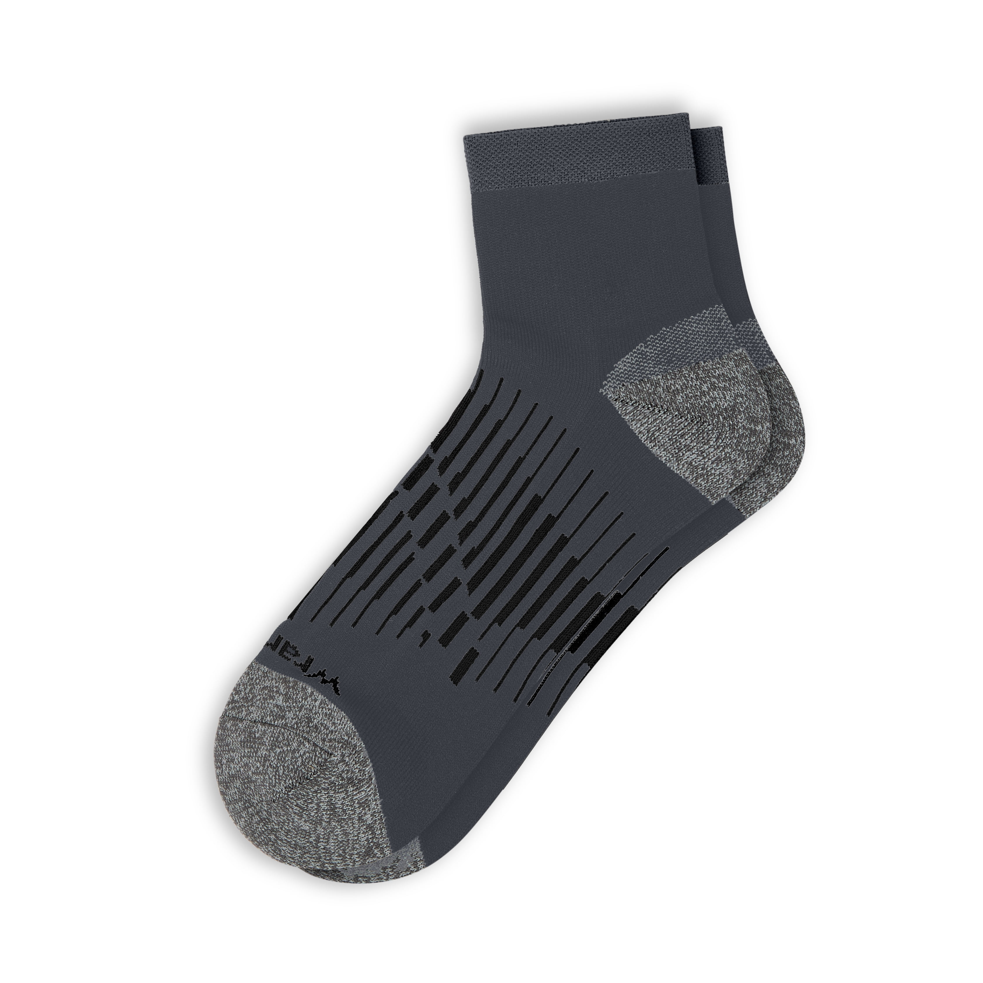 Wrangler Peak Light Compression Ankle Socks for Men, Size 13-15, White/Gray/Black, 6 Pairs