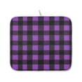 thumbnail image 2 of Purple and Black Checked Drying Dish Mat Quick Drying Absorbent Soft Durable for Kitchen 18" x 24", 2 of 10