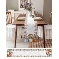 thumbnail image 4 of Table Runner 90 Inches Long for Kitchen Dining, Orange Blue Pumpkins Fall Dresser Scarf Farmhouse, Dining Table Decorations for Wedding/Parties, Thanksgiving Eucalyptus Leaves Weeping 13 x 90 In, 4 of 9