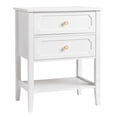 thumbnail image 6 of IVV Modern White Bedside Table, 27.9" Tall Nightstand with 2 Drawers & Bottom Shelf, Multipurpose for Bedroom/Living Room, Home Decor, 6 of 8