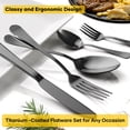 thumbnail image 4 of Black Silverware Set 20 Piece, Stainless Steel Flatware Set, Cutlery Utensils Set Include Knives, Forks, Spoons Service for 4, Mirror Polished and Dishwasher Safe, 4 of 8