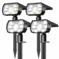 thumbnail image 1 of Nymphy Luces Solares Para Exteriores, Impermeables, Ip68, 56 Led, 3 Modos De Iluminación, Luces Solares Para Jardín, Patio, Luces Solares Para Navidad, Paisaje Exterior, Paquete De 4 (Blanco Frío), 1 of 6