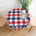 thumbnail image 6 of 4th of July Tablecloth Round 70 Inch,Red Blue White Buffalo Plaid Checked Table Cloth,Stain Resistance Polyester Independence Day Holiday Table Covers for Kitchen Dining Party Picnic, 6 of 6