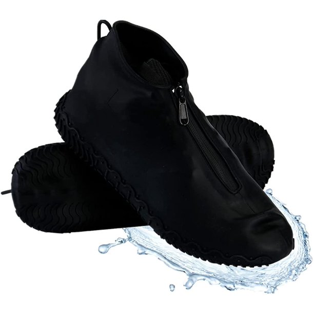 Cubrezapatos impermeables, Cubrezapatos de lluvia antideslizantes plegables reutilizables con cremallera, protectores de zapatos Chanclos de lluvia