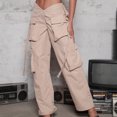 thumbnail image 2 of Women's Athletic Parachute Pants Relaxed Fit Outdoor Hiking Cargo Pants Lightweight High Waisted Workout Sweatpants, 2 of 7
