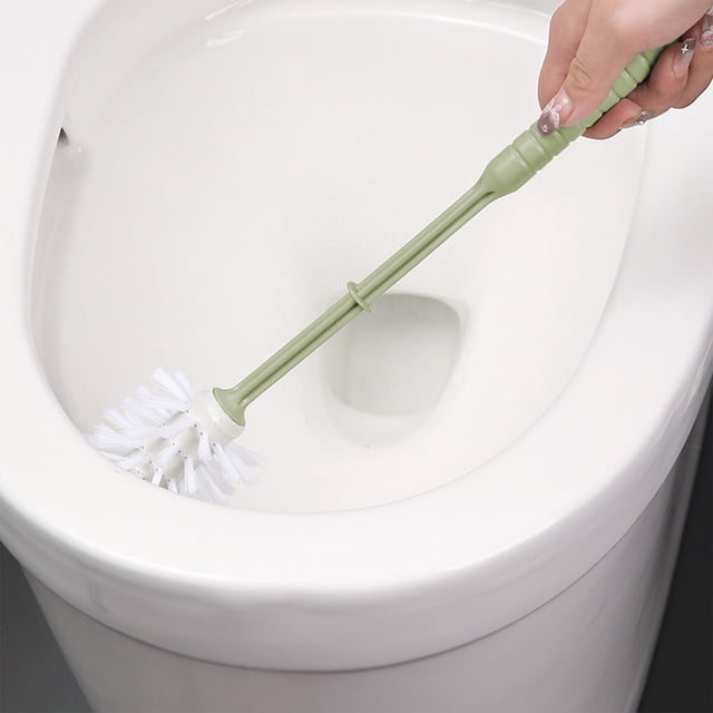 HCBY Ensemble de Brosse de Toilette Moderne Autoportante - Design Compact avec Base de Drainage Creuse, Poils Doux Protègent l'Émail, Solution de Rangement Facile