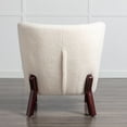 thumbnail image 2 of Llinc Store Accent Chair, Upholstered Armless Chair Lambskin Sherpa Single Sofa Chair with Wooden Legs, Modern Reading Chair for Living Room Bedroom Small Spaces Apartment, Cream, 2 of 9