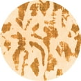 thumbnail image 1 of Ahgly Company Indoor Round Abstract Orange Modern Area Rugs, 3' Round, 1 of 4
