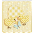 thumbnail image 3 of Ambesonne Cartoon Shower Curtain, Farm Animals and Plaid Egg, 69"Wx75"L, Pale Yellow Pale Blue, 3 of 3