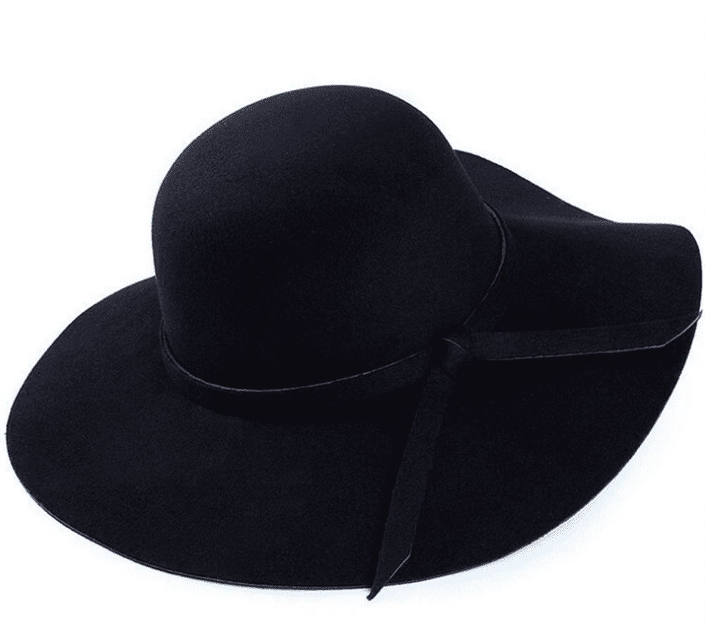 Black Crin Flower Trim Wool Felt Women's Dress Hats - Sun Yorkos