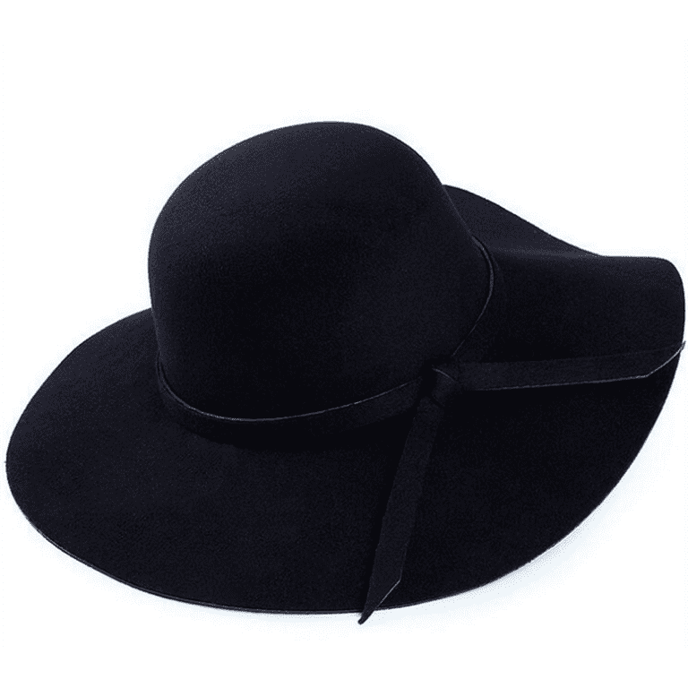 Jkerther Women Vintage Wide Brim Floppy Warm Felt Hat Trilby Bowler 6 Colors Fishing Hat, Women's, Size: One size, Brown