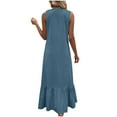 thumbnail image 5 of AherBiu Boho Dresses for Women Sleeveless V Neck Ruffle Summer Tank Dress Beach Flowy Tall Sundresses, 5 of 7