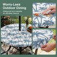thumbnail image 5 of Round Outdoor Tablecloth with Umbrella Hole and Zipper, Haze Blue Palm Tree Tablecloth with Elastic Waterproof, Coastal Trees Summer Tropical Botanical Patio Table Covers for 31" - 35" Pool Tables, 5 of 9