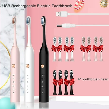 Anzek Sonic Toothbrush Electric Tooth Brush Adult Rechargeable Electric Toothbrush With 4 Toothbrush Head