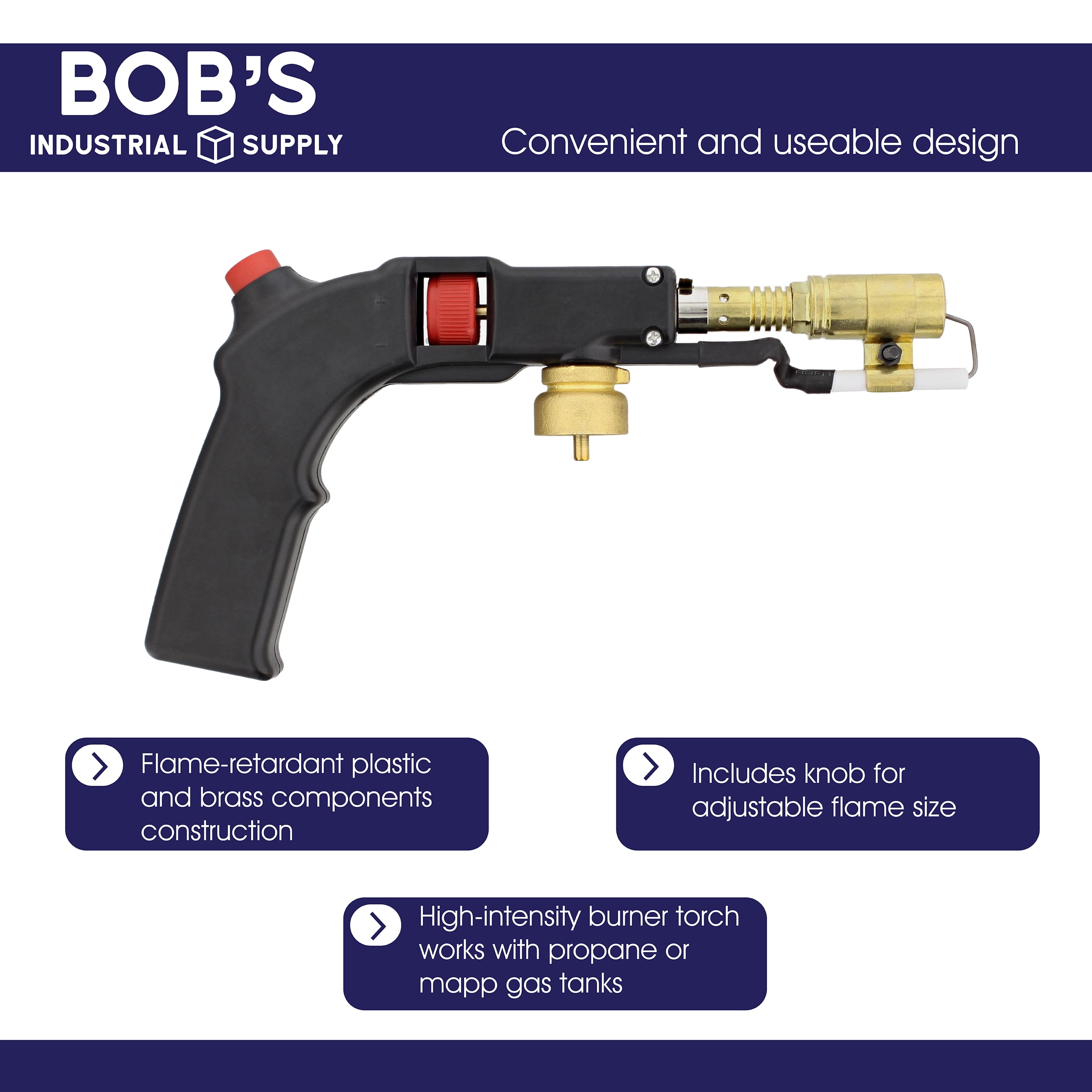 Bob's Industrial Supply Electric Hand Torch, Propane, Adjustable Flame,  9-inch Length - Walmart Business Supplies, image size:2500x2500
