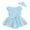 Blue, variant on Baby Girl Clothes Summer Girls Clothes Short Sleeves Lace Butterfly Cute Romper Bodysuit Outfits Headband 0-18 Months