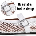 thumbnail image 4 of CHICVOMEY Mesh Shoes for Women Breathable Ballet Flats with Buckle Fashion Fishnet Flats for Women Casual Work Fashion Flats, 4 of 9