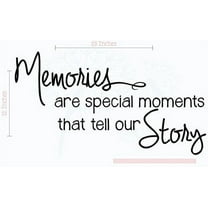 Memories Wall Quote - Tell Our Story – Family Vinyl Lettering Decor Stickers 23x12-Inch Black