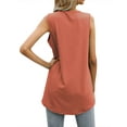 thumbnail image 5 of QAFOPEH Women Ribbed Sleeveless Button V Neck Solid Color Tank Top, 5 of 7