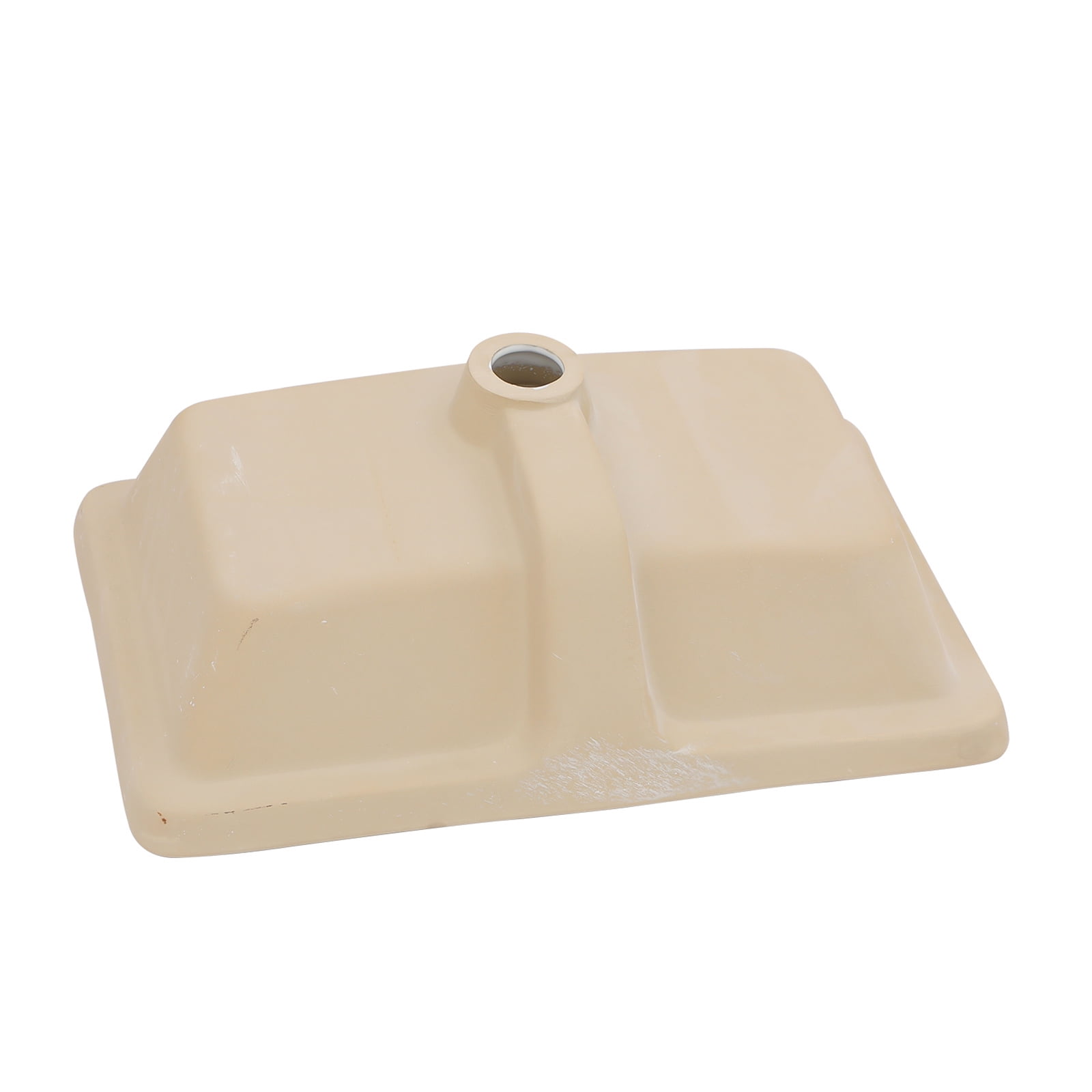 21"×13"×7.25" White Ceramic Rectangular Undermount Bathroom Sink with Overflow Hole