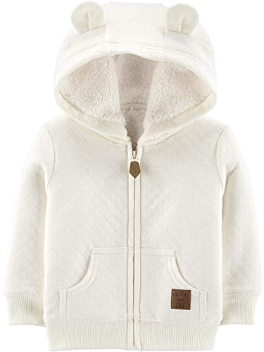 Simple Joys by Carters Baby Girls Hooded Sweater Jacket with Sherpa Lining