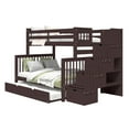 thumbnail image 2 of Bedz King Stairway Bunk Beds Twin over Full with 4 Drawers in the Steps and a Full Trundle, Dark Cherry, 2 of 9