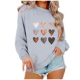 thumbnail image 2 of POROPL Womens Sweatshirts Fashion Long Sleeve Sweatshirts Casual Loose Hearts Print Pullover Tops, 2 of 3