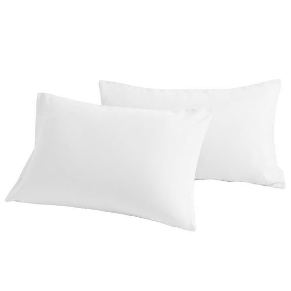 [Pillowcase]-Ultra Soft Brushed Microfiber Pillowcases Set, Cozy Machine Washable Bed Pillow Cases, Standard Size, White, 2 Piece