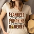 thumbnail image 4 of Fall Vibes Shirt Flannels Hayrides Pumpkins Sweaters Bonfires Autumn Tee , Navy, Size XL, 4 of 6