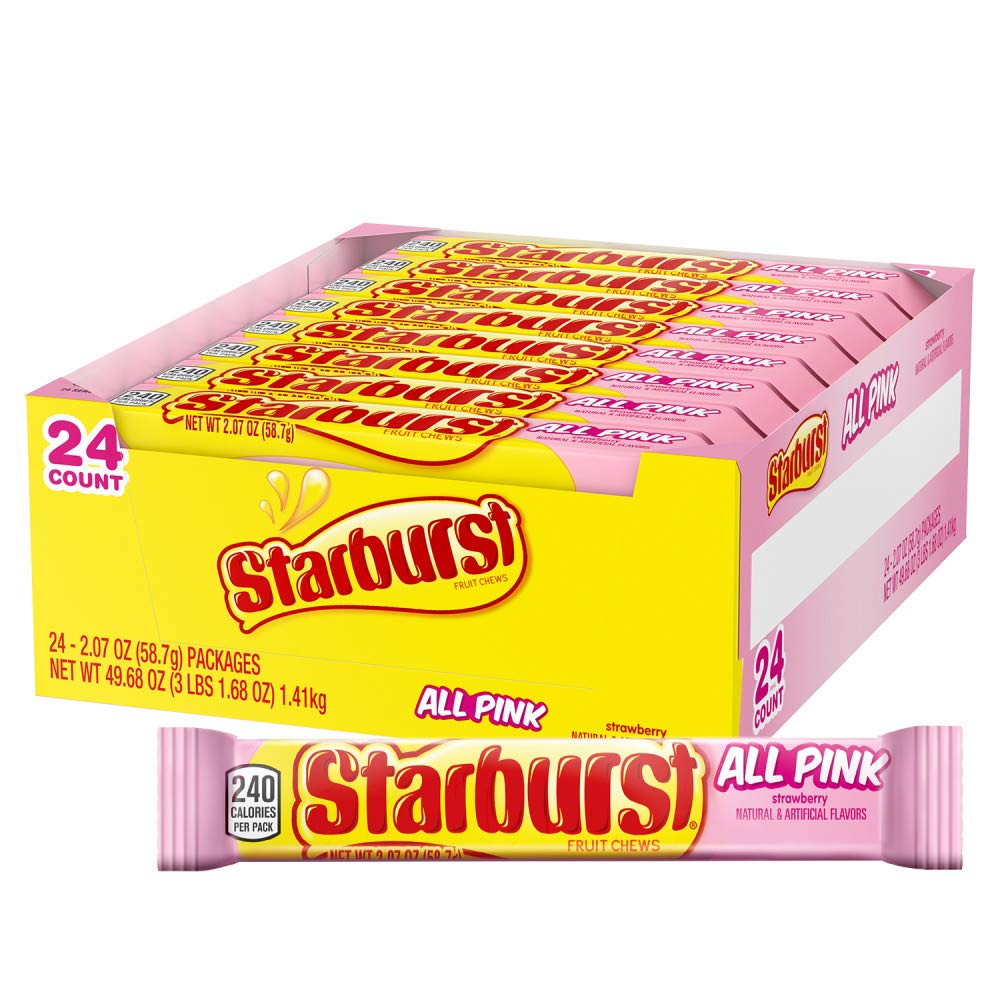 Buy STARBURST All Pink Fruit Chews Candy Bulk Pack 2 07 Oz Pack Of 24 