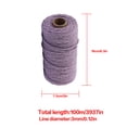thumbnail image 4 of Injueey 1 rollo de cuerda de algodón hecha a mano, 3mm de diámetro, cuerdas artesanales tejidas de un solo Color, 100m Artesanía Púrpura claro Injueey HA5320-06B, 4 of 6