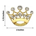 thumbnail image 3 of BalsaCircle 2" Metal Gold Rhinestones Crown Brooch Chair Sash Pin Party Events Reception Decorations Supplies, 3 of 8
