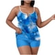 thumbnail image 2 of Traje de baño de 2 piezas para mujer, trajes de baño para mujer, conjunto de traje de baño informal de color liso extragrande con top dividido y relleno en el pecho para mujer, blusa de poliéster para, 2 of 6