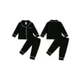 thumbnail image 2 of Elippeo Toddler Girls Boys Fall Pajamas Set Patchwork Long Sleeve Shirts Tops Long Pants 2 Pieces Lounge Suit Sleepwear 6 12 18 24 Months 2 3 4 5 Years, 2 of 9