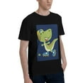thumbnail image 2 of Bingfone Dino Playing Roller Skate Men'S Loose Fit Short-Sleeve Pocket T-Shirt, 2 of 7