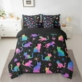 thumbnail image 2 of Erosebridal 7Pcs Kawaii Cat Bedding Full Size Cute Kitten Animal Comforter Set, Black and Pink Bedding Comforter Sets Super Cozy 7 Pieces, 2 of 4