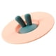 thumbnail image 3 of Wosthever Bonita forma de oreja de conejo adornada tapa de taza para beber de silicona con soporte para cuchara a prueba de polvo forma redonda Teteras Rosado, 3 of 6