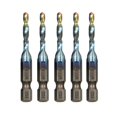 thumbnail image 1 of 5PCS Metric Tap Drill Bit Set Blue Coating HSS Thread Spiral Combination Drilling Tapping Chamfering Metal Tools Bits (M4*0.7), 1 of 5