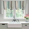 thumbnail image 4 of Teal Blue Striped Balloon Curtains for Living Room/French Door, Farmhouse Stripes Modern Abstract Art Tie Up Curtains 63 Inch Length Energy Saving Kitchen Curtains Shades for Windows 42"x63", 4 of 8