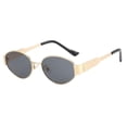 thumbnail image 1 of Gafas de sol retro ovaladas, aptas tanto para hombres como para mujeres, y gafas de sol protectoras rectangulares de metal 400, 1 of 2