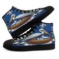 thumbnail image 4 of Louisiana State Brown Pelican Bird High Top Canvas Shoes Sneakers Black Size 7.5, 4 of 7