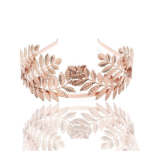 Diadema de novia con corona de hojas, diadema de dama de honor barroca de moda, accesorio para el cabello, regalo, material liviano, diseño versátil