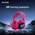 thumbnail image 2 of MCHOSE X9 Wireless Gaming Headset Tri-model 7.1 Surround Sound Noise Canceling Mic Low Latency Lightweight E-sports Headphones,Red, 2 of 6