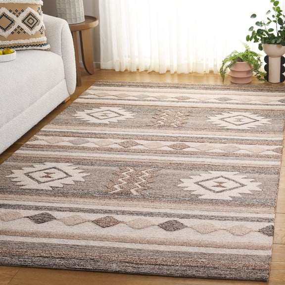 Safavieh Ebony Rishi Southwestern Area Rug, Brown/Gray, 6' x 6' Square