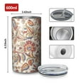 thumbnail image 4 of 20oz Coffee Tumblers Beige Floral and Paisley Pattern Stainless Steel Vacuum Insulated Travel Tumbler Coffee Cups Mug with Lid and Straw with Cleaning Brush for Cold & Hot Drinks, 4 of 5