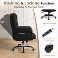 thumbnail image 5 of BOSSIN Cross Legged Office Chair with Flip-up Armrests, 135° Reclining Ergonomic Executive Chair for Big and Tall, Wide Seat Computer Desk Chair with Wheels, Black, 5 of 9