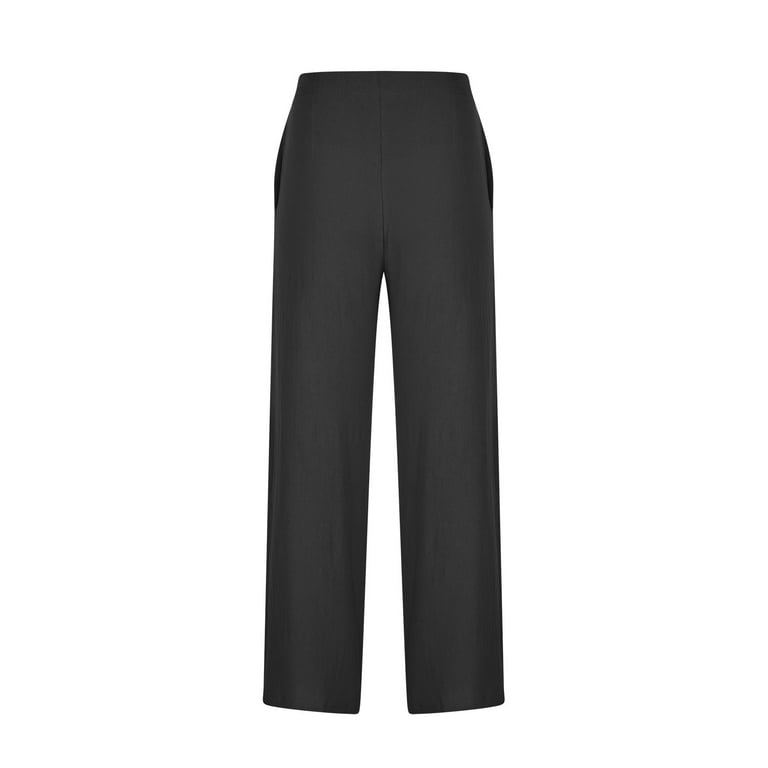 Palazzo Pants for Women High Waisted Button Up Wide Leg Pants Comfy Fit  Summer Casual Cotton Linen Flowy Trousers 