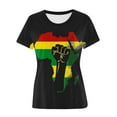 thumbnail image 4 of BVOFAR Black History Month Shirts for Women Casual Loose Fit Tops Plus Size Crew Neck Short Sleeve T-Shirts Pride Celebrate Freedom Tees, 4 of 5