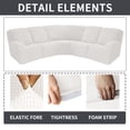 thumbnail image 4 of SHANNA 5 Seat Recliner Sofa Covers 7 Piece Jacquard Stretch Soft 5-Seater Corner Reclining Sofa Covers L-Shaped Sectional Couch Slipcovers Furniture Protector, White, 4 of 7